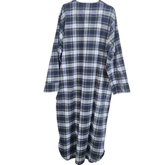 The Vermont Country Store Unisex Cotton Flannel Night Shirt Large Pajamas - Picture 7 of 8